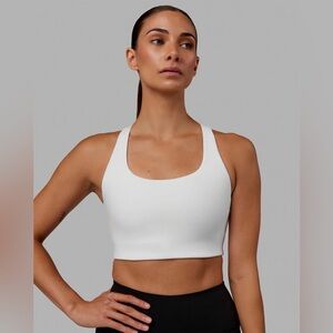 NWT LSKD “Ace Long Line” White Sports Bra - Brand New Size Large